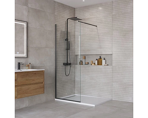 Душевая перегородка BelBagno KRAFT-L-1-70-C-NERO