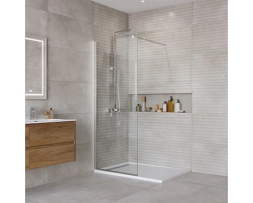 Душевая перегородка BelBagno KRAFT-L-1-80-C-Cr