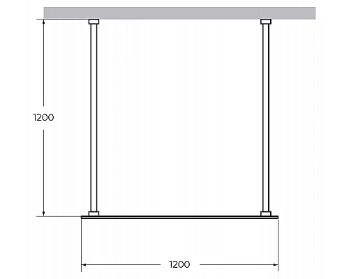 Душевая перегородка CEZARES LIBERTA-L-2-120-120-BR-Cr кронштейн 120 см