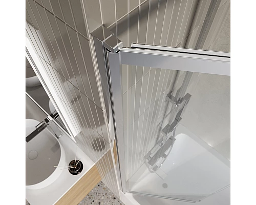 Душевая шторка на ванну BelBagno LUCE-VF-11-90/145-C-Cr