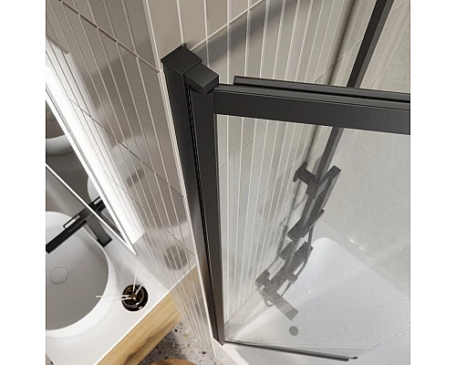 Душевая шторка на ванну BelBagno LUCE-VF-11-90/145-C-NERO