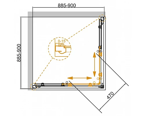 Душевой уголок CEZARES GIUBILEO-A-2-90-SCORREVOLE-PP-Br