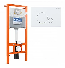 Инсталляция для подвесного унитаза с белой кнопкой BelBagno BB001-120/BB014-SR-BIANCO