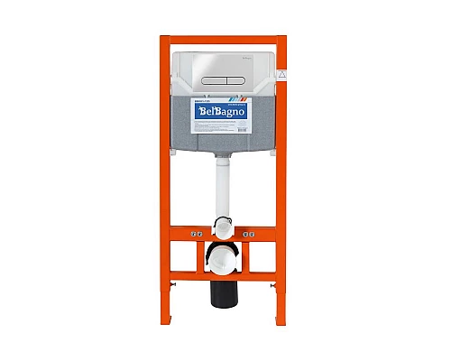 Инсталляция для подвесного унитаза с кнопкой хром BelBagno BB001-120/BB005-PR-CHROME
