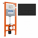 Инсталляция для подвесного унитаза с кнопкой черной матовой BelBagno BB001-120/BB007-PR-NERO.M
