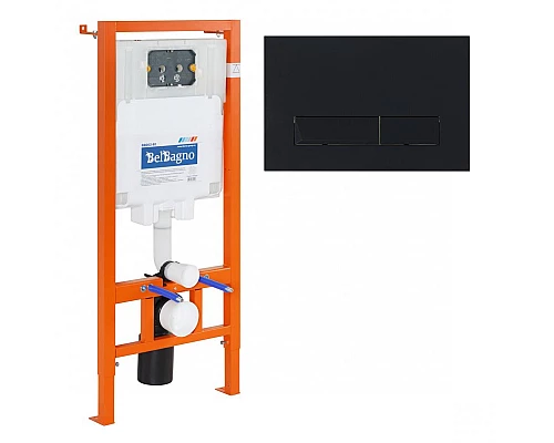 Инсталляция для подвесного унитаза с кнопкой MARMI BelBagno BB002-80/BB012-MR-NERO.M