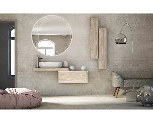 Колонна подвесная с одной распашной дверцей реверсивная 20x14x100 CEZARES 53178 Pino sbiancato