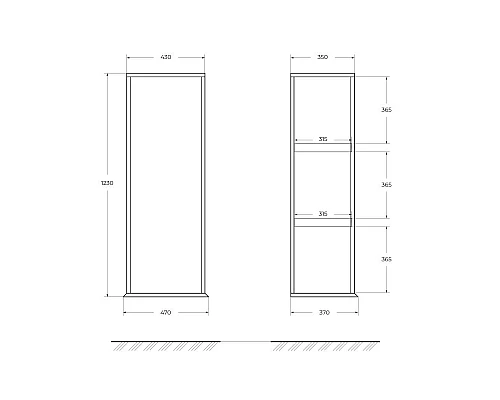 Колонна подвесная с дверью, реверсивная CEZARES IDRA 55817 Cotone