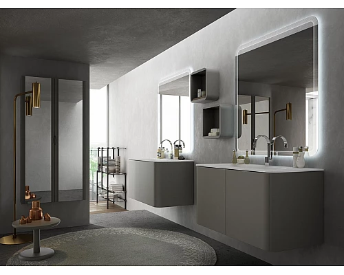 Колонна для ванной комнаты с зеркалом реверсивная CEZARES 44784 Grigio talpa opaco