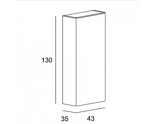 Колонна подвесная с одной распашной дверцей, реверсивная 35x43x130 CEZARES 55300 Verde opaco