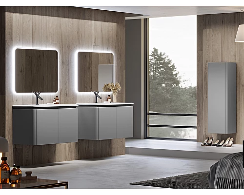 Колонна подвесная с одной распашной дверцей, реверсивная 35x43x130 CEZARES 55237 Grigio nuvola