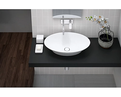 Накладная раковина из литьевого мрамора CEZARES TITAN-OVAL-62-41-13-LVB