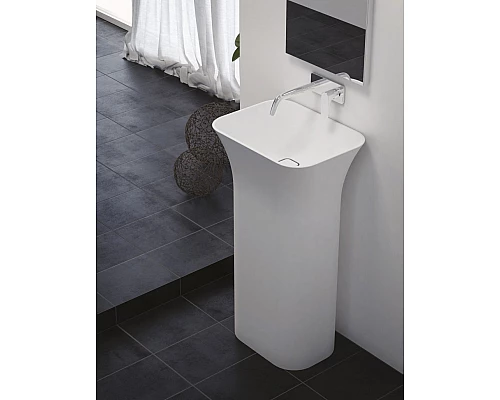 Напольная раковина из литьевого мрамора CEZARES TITAN-SQUARE-50-38-90-LVB-FS