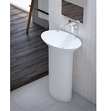 Напольная раковина из литьевого мрамора CEZARES TITAN-OVAL-62-41-90-LVB-FS