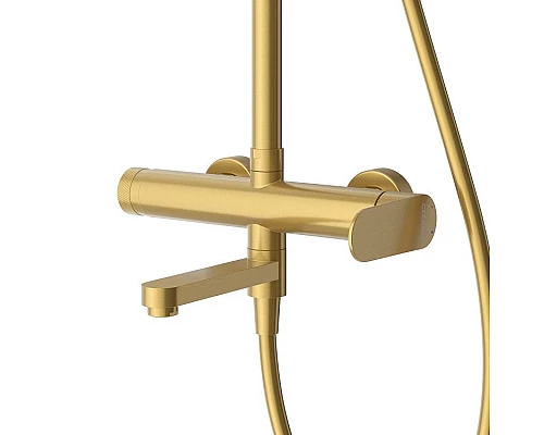 Душевая стойка со смесителем и изливом, душевым шлангом, верхним, ручным душем CEZARES STYLUS-CVD-BORO