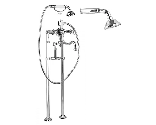 Напольный смеситель для ванны с повор.изливом кронштейном для слива-перелива CEZARES LORD-VDPS2-01-M