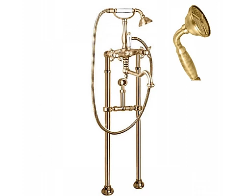 Напольный смеситель для ванны с кронштейном для слива-перелива CEZARES NOSTALGIA-VDPS2-02-M
