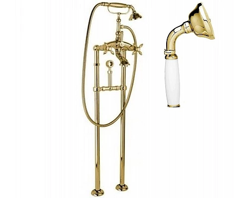 Напольный смеситель для ванны с ручным душем и шлангом 150 см CEZARES NOSTALGIA-VDPS-03/24-Bi