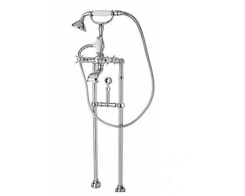 Напольный смеситель для ванны с ручным душем и кронштейном для слива-перелива CEZARES LORD-VDPS-01-Bi