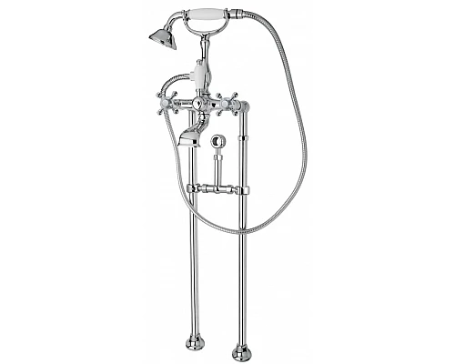 Напольный смеситель для ванны с ручным душем и кронштейном для слива-перелива CEZARES GOLF-VDPS-01-Bi