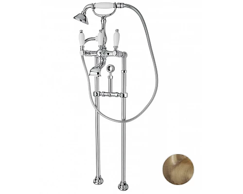 Напольный смеситель для ванны с кронштейном для слива-перелива CEZARES FIRST-VDPS-02-Bi