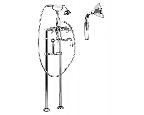 Напольный смеситель для ванны с кронштейном для слива-перелива CEZARES NOSTALGIA-VDPS2-01-M