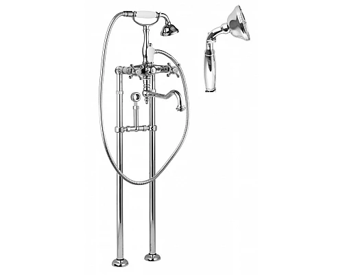 Напольный смеситель для ванны с повор.изливом кронштейном для слива-перелива CEZARES GOLF-VDPS2-01-M