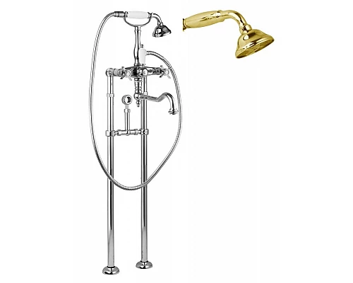 Напольный смеситель для ванны с повор.изливом кронштейном слива-перелива CEZARES LORD-VDPS2-03/24-M