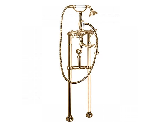 Напольный смеситель для ванны с кронштейном для слива-перелива CEZARES NOSTALGIA-VDPS2-02-Bi