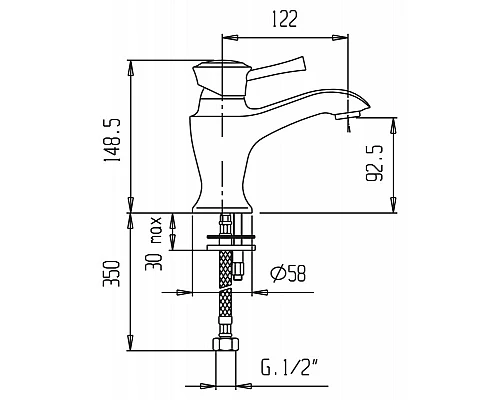 Смеситель на раковину Cezares GIUBILEO-LSM1-02