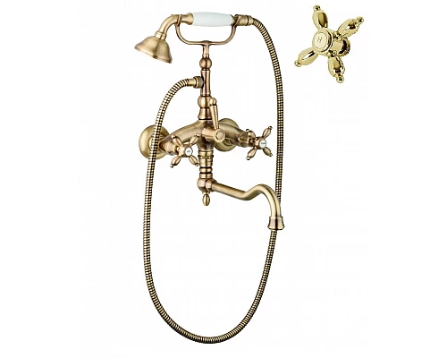 Смеситель для ванны с поворотным изливом и ручным душем CEZARES ATLANTIS-NOSTALGIA-VDF2-03/24