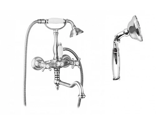 Смеситель для ванны с поворотным изливом с ручным душем, шлангом 150 см CEZARES GOLF-VDF-01-M