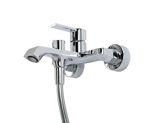 Смеситель для ванны и душа в комплекте с ручным душем, шлангом и держателем BelBagno AURORA-VASM-CRM