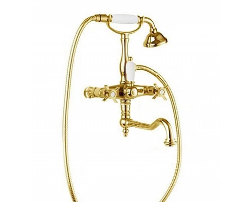 Смеситель для ванны с поворотным изливом с ручным душем, шлангом 150 см CEZARES LORD-VDF-03/24-Bi