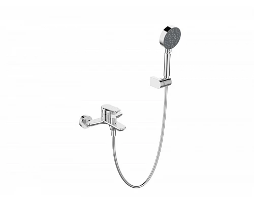 Смеситель для ванны и душа в комплекте с ручным душем, шлангом и держателем BelBagno ANCONA-VAS/DFS-CRM