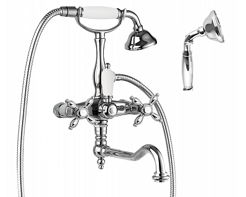 Смеситель для ванны с поворотным изливом с ручным душем, шлангом 150 см CEZARES NOSTALGIA-VDF-01-M