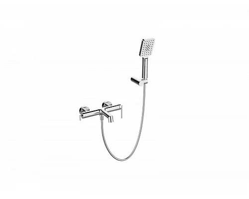 Смеситель для ванны и душа в комплекте с ручным душем, шлангом и держателем BelBagno ACQUA-VASM/DFS-CRM