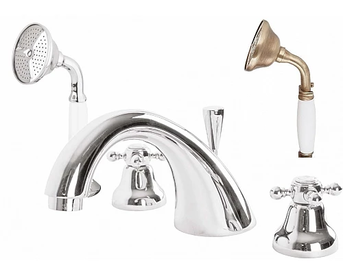 Смеситель на борт ванны с ручным выдвижным душем CEZARES GOLF-BVD-02