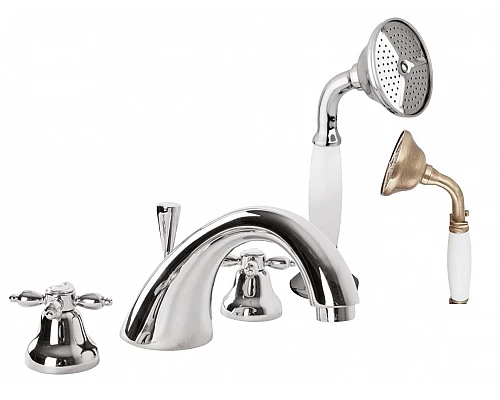 Смеситель на борт ванны с ручным выдвижным душем CEZARES NOSTALGIA-BVD-02-Bi