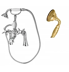 Смеситель на борт ванны с ручным душем шлангом 150см CEZARES NOSTALGIA-PBV-02-M