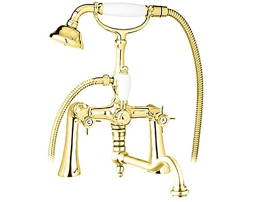 Смеситель на борт ванны с ручным душем, шлангом 150 см CEZARES LORD-PBV2-03/24-Bi