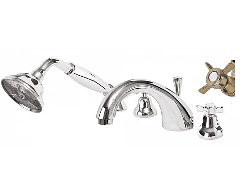 Смеситель на борт ванны с ручным выдвижным душем CEZARES LORD-BVD-02-M