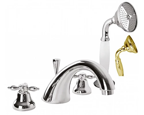 Смеситель на борт ванны с ручным выдвижным душем CEZARES NOSTALGIA-BVD-03/24-M