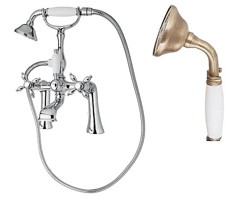 Смеситель на борт ванны с ручным душем, шлангом 150 см CEZARES NOSTALGIA-PBV-02-Bi