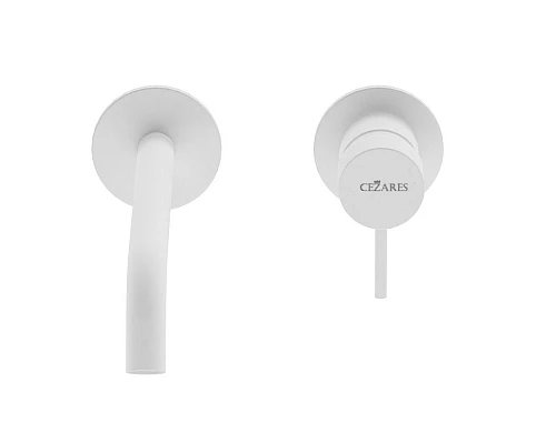 Смеситель для раковины встраиваемый однорычажный с тонкой ручкой CEZARES LEAF-BLI2-L-BIO белый матовый