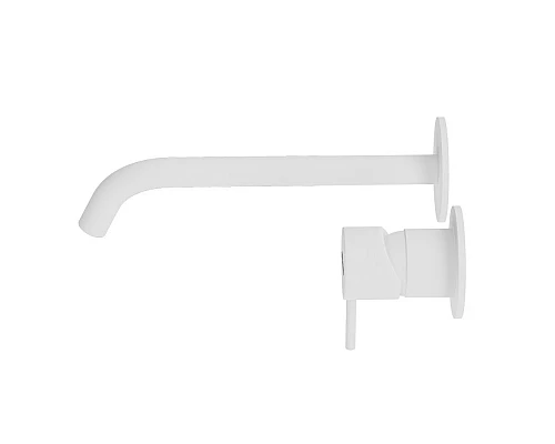 Смеситель для раковины встраиваемый однорычажный с тонкой ручкой CEZARES LEAF-BLI2-L-BIO белый матовый