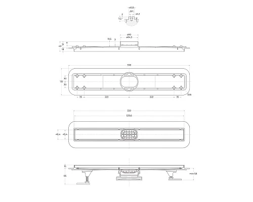Душевой лоток BELBAGNO LUCE 60 см BB-LD-LUCE-60-CR хром матовый