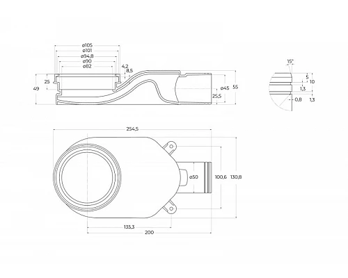 Душевой лоток BELBAGNO LUCE 90 см BB-LD-LUCE-90-CR хром матовый