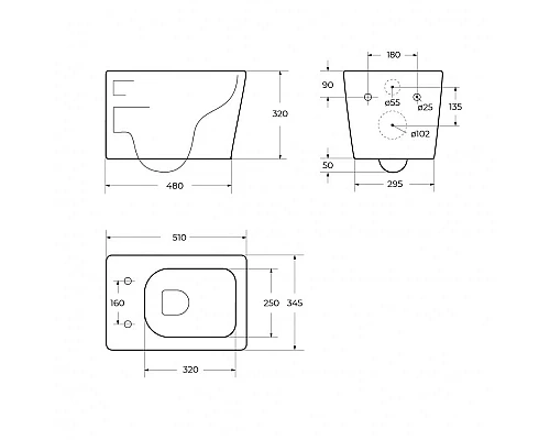 Унитаз подвесной безободковый с сиденьем BelBagno DUE 2.0 BB7107CHR/SC