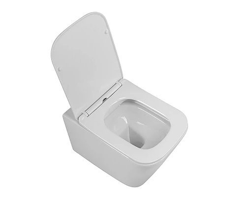 Унитаз подвесной безободковый с сиденьем BelBagno DUE 2.0 BB7107CHR/SC